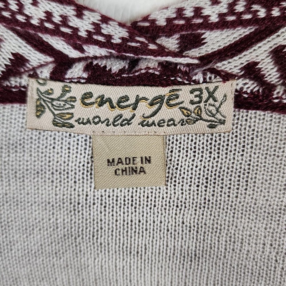 Energe World Wear Open Front Kimono Style Sweater Size 3XL - Picture 3 of 3